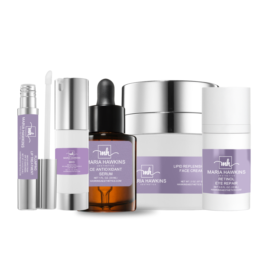 Hawkins Aesthetics medical grade skincare products display